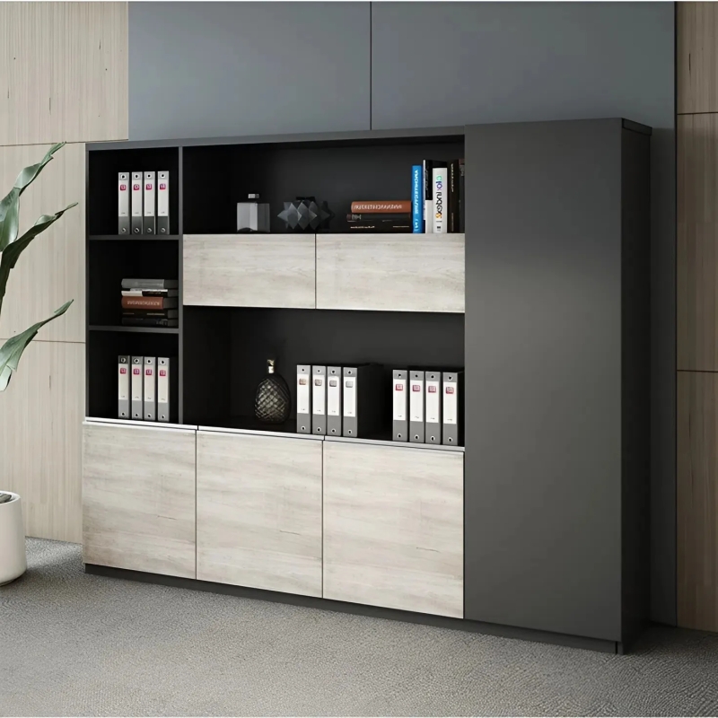 Tủ Hồ Sơ Thiết Kế Cánh Lửng Kết Hợp Khoang Trưng Bày - THS338