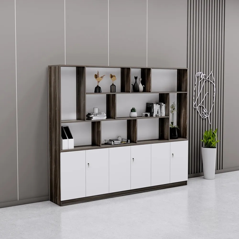 Tủ Hồ Sơ Trưng Bày Thiết Kế Ô Ngăn So Le - THS413