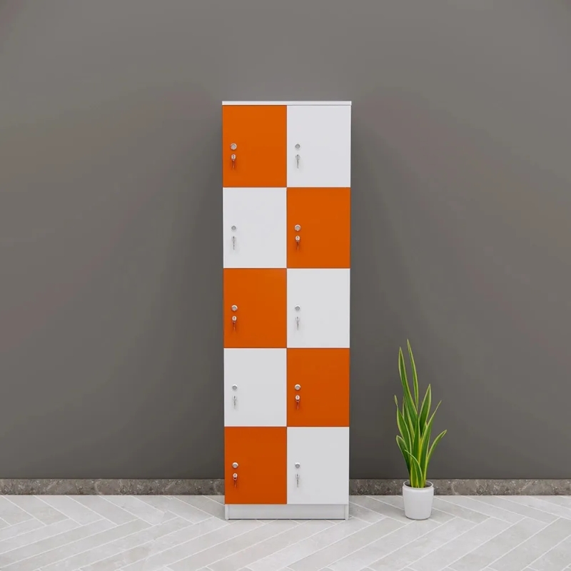 Tủ Locker 10 Ngăn Gỗ MDF Phủ Melamine Chống Trầy – TLK92