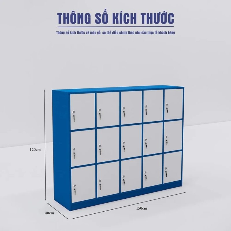 Tủ Locker 15 Ngăn Lưu Trữ Đồ Cá Nhân - TLK86
