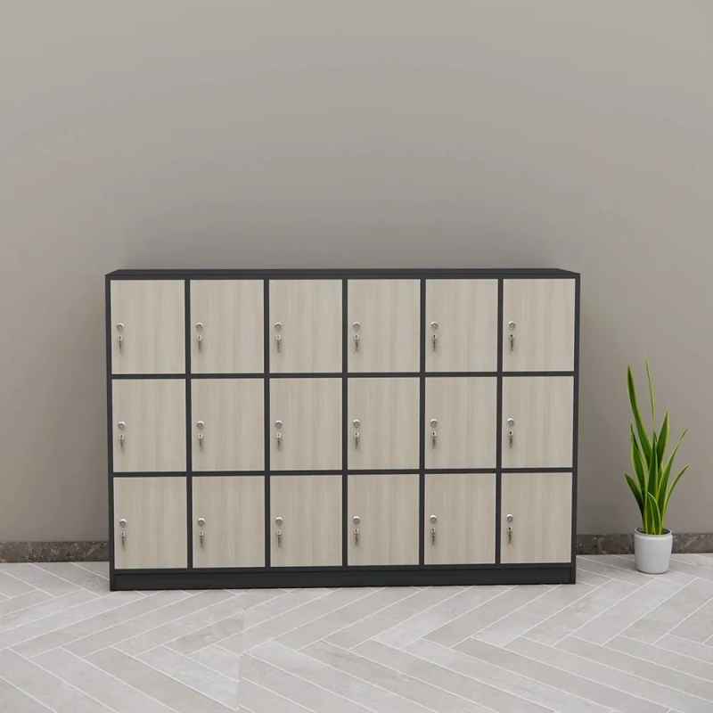 Tủ Locker 18 Ngăn Thiết Kế 3 Hàng 6 Cột - TLK85