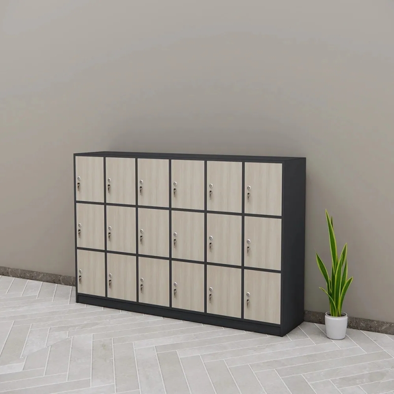 Tủ Locker 18 Ngăn Thiết Kế 3 Hàng 6 Cột - TLK85
