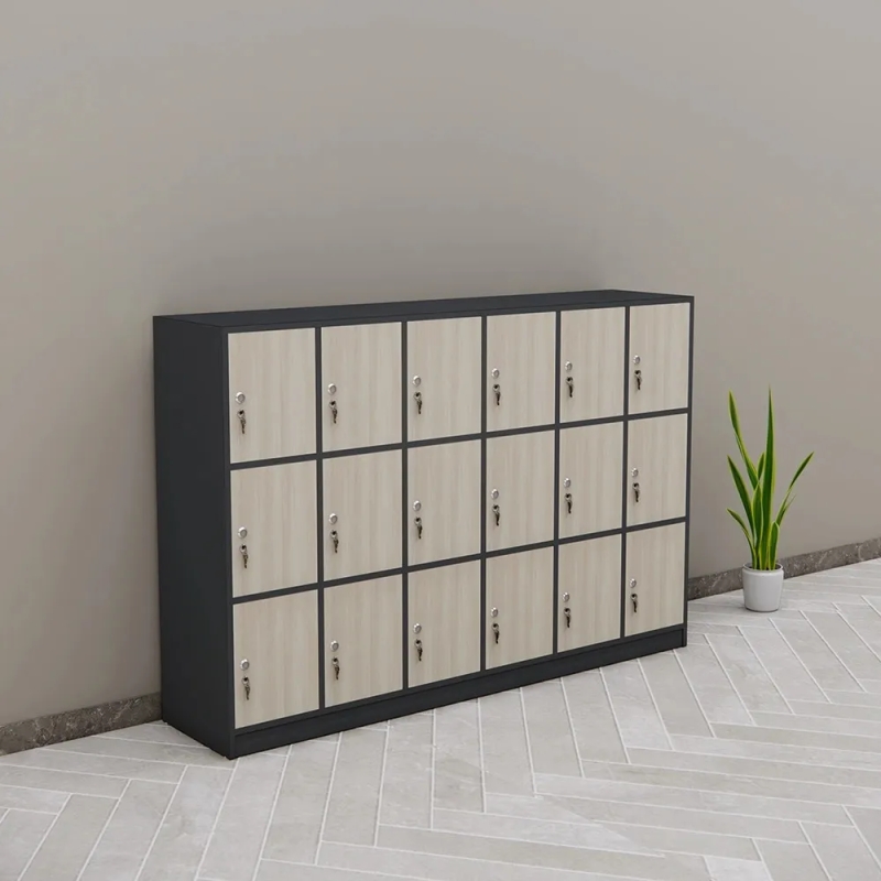 Tủ Locker 18 Ngăn Thiết Kế 3 Hàng 6 Cột - TLK85