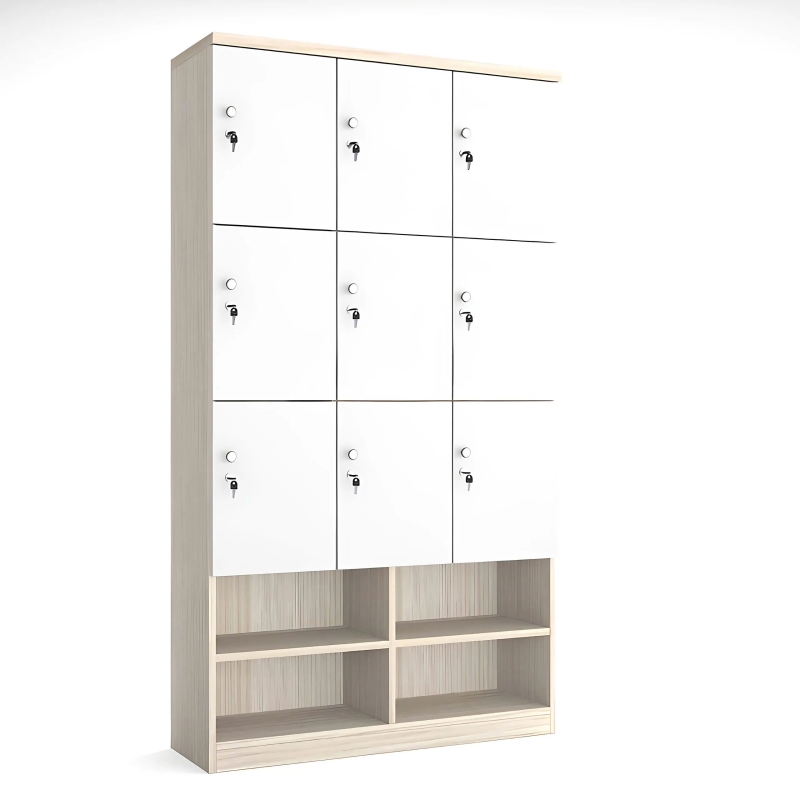 Tủ Locker Gỗ 9 Ngăn Liền Kệ Giày Tầng - TLK7
