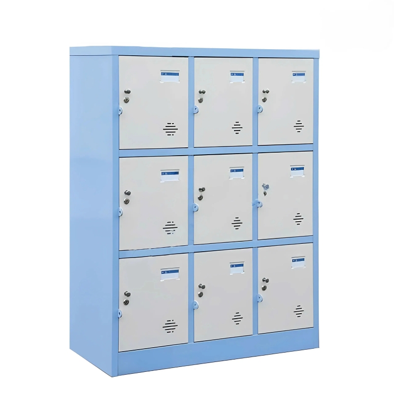 Tủ Locker Dáng Thấp 9 Ngăn Màu Xanh - TLK66