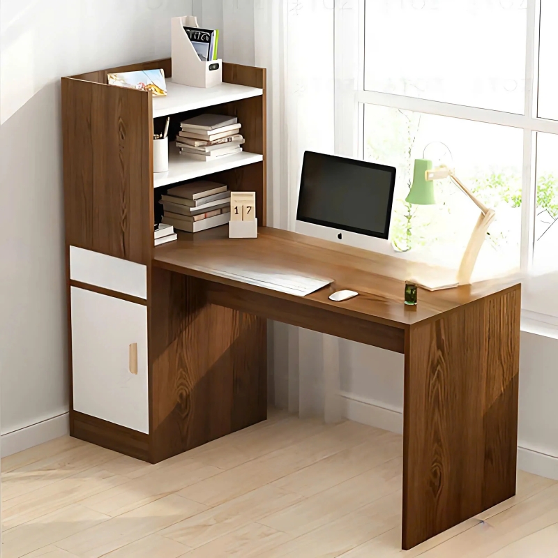 Bàn Làm Việc Gỗ Thiết Kế Kèm Kệ Sách - BG55
