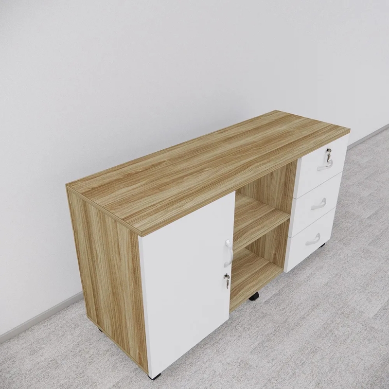 Tủ Phụ Di Động 3 Ngăn Kéo Và 1 Khoang Cánh Mở Có Khóa - TP61