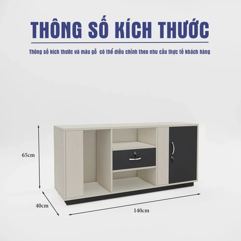 Tủ Phụ Di Động Văn Phòng Phối Màu Ghi Sáng - TP55