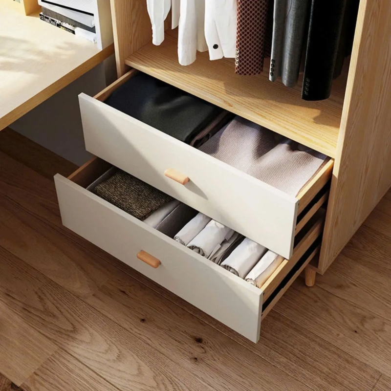 Tủ Quần Áo Gỗ 2 Cánh Có 2 Ngăn Kéo Tiện Lợi - TQA25