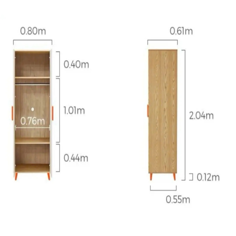Tủ Quần Áo Gỗ 2 Cánh Tối Giản - TQA24