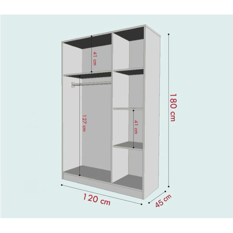 Tủ Quần Áo Gỗ 3 Cánh Có Tay Nắm Hiện Đại - TQA41