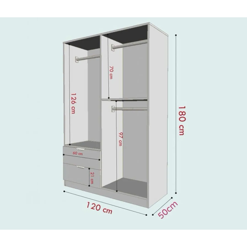 Tủ Quần Áo Gỗ 3 Cánh Cho Căn Hộ Hiện Đại - TQA45