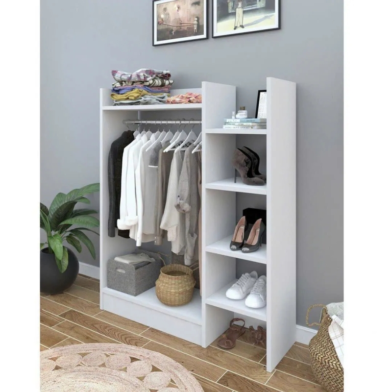 Tủ Quần Áo Gỗ Treo Đồ Có Ngăn Kệ Tiện Dụng - TQA35