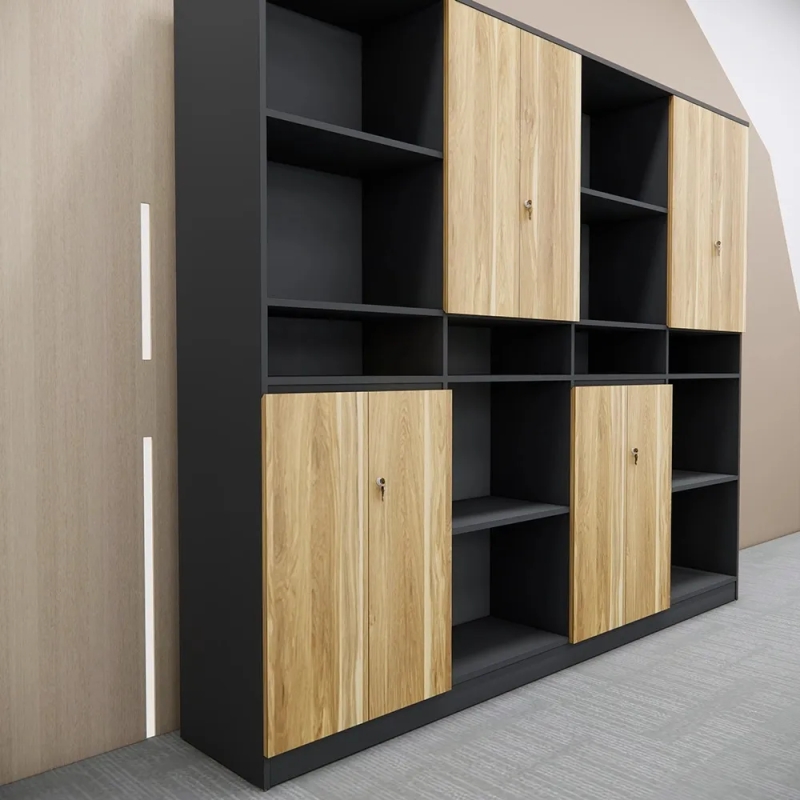 Tủ Tài Liệu Lãnh Đạo Bố Cục Ngăn Kệ Đan Xen Tinh Tế - THS389