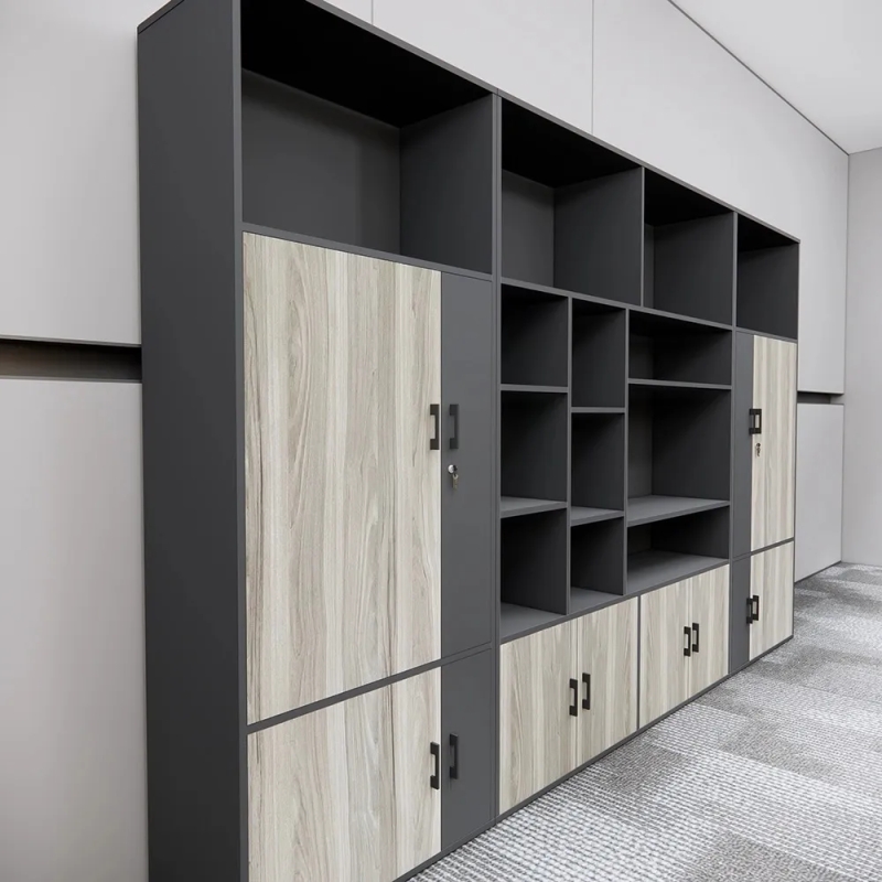 Tủ Tài Liệu Hiện Đại Tích Hợp Kệ Trang Trí Trung Tâm - THS403