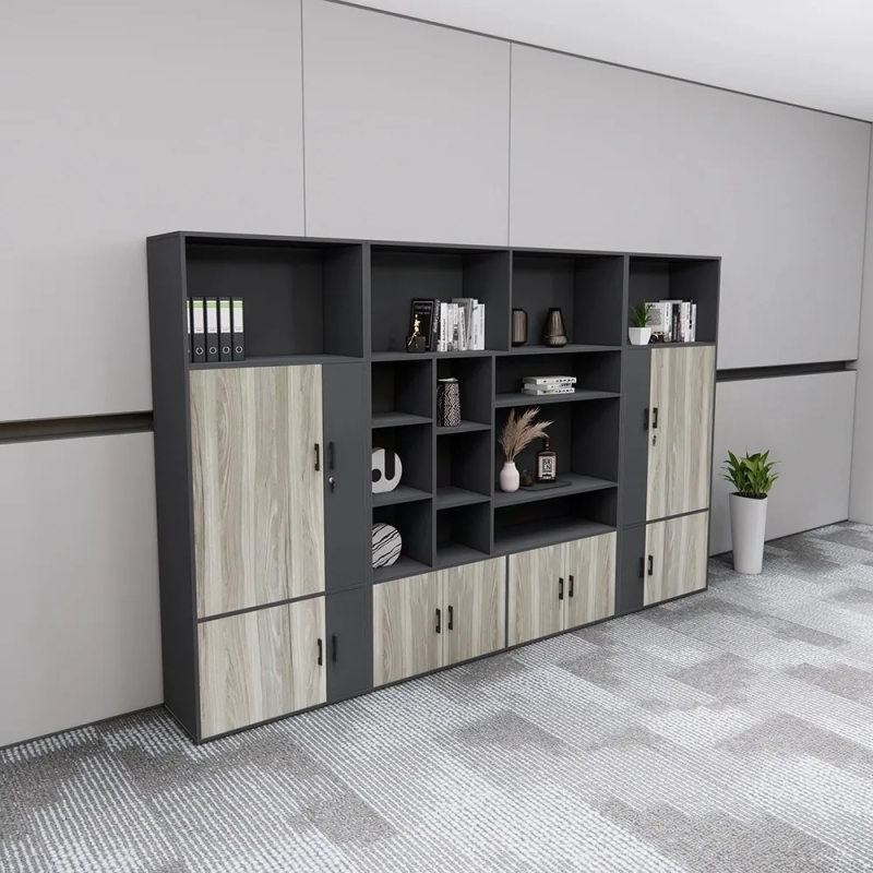 Tủ Tài Liệu Hiện Đại Tích Hợp Kệ Trang Trí Trung Tâm - THS403