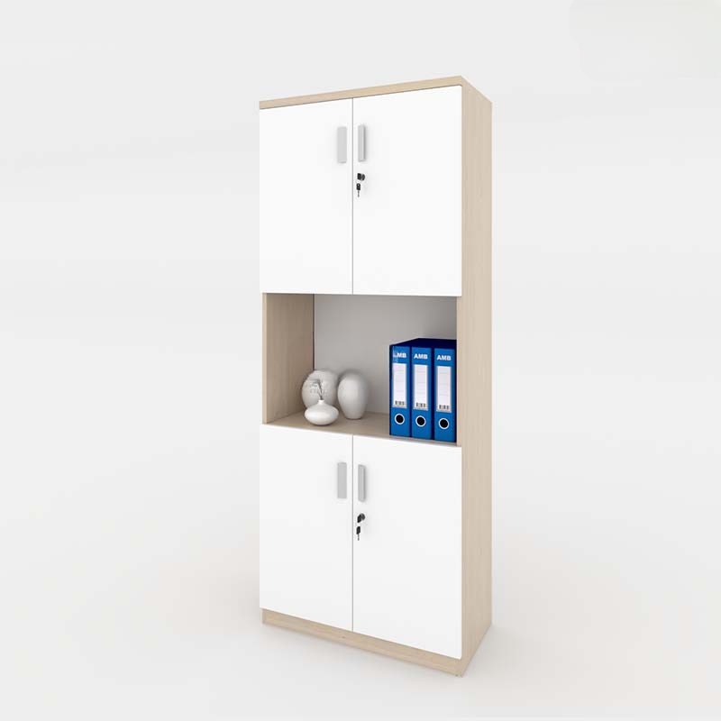 Tủ Tài Liệu Gỗ 4 Cánh Màu Trắng - THS22