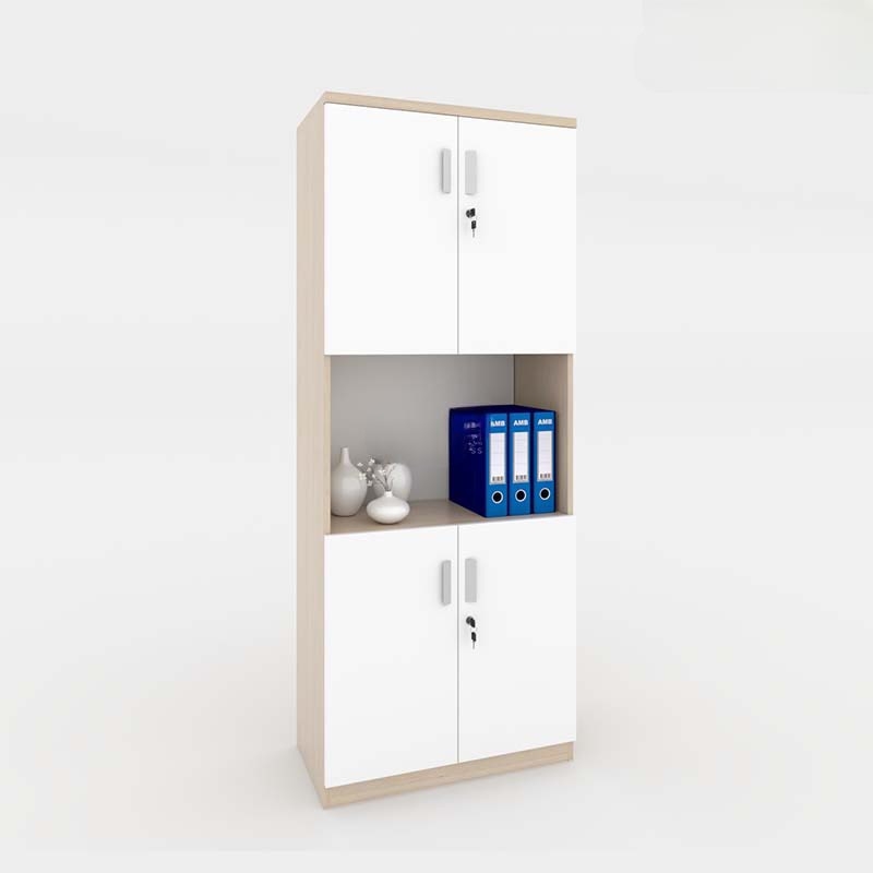 Tủ Tài Liệu Gỗ 4 Cánh Màu Trắng - THS22