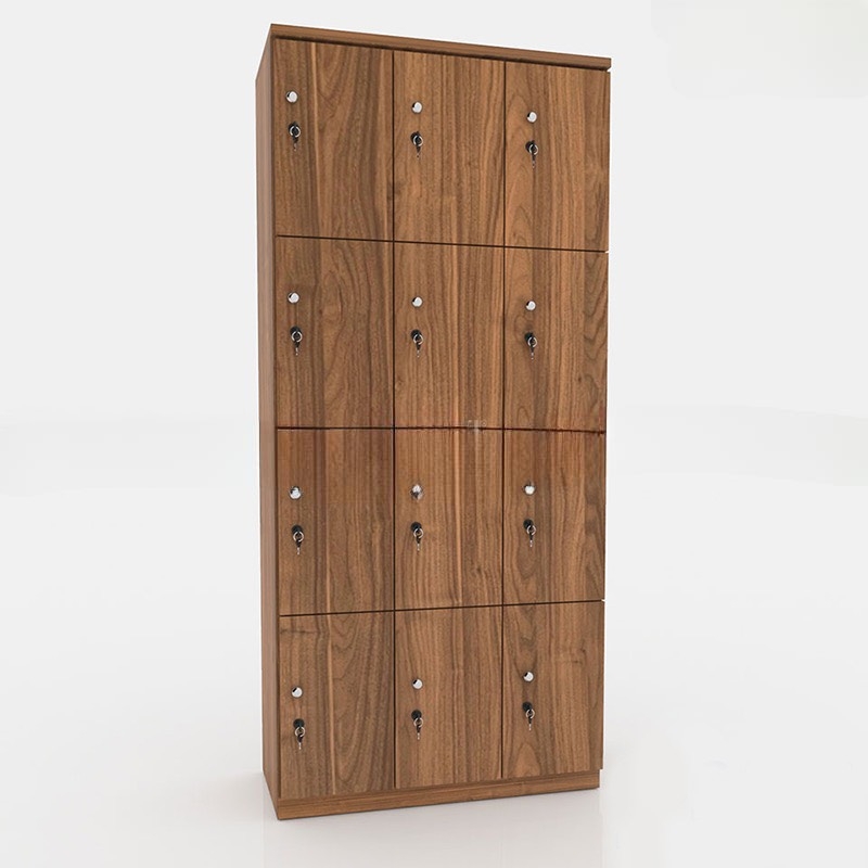 Tủ Locker 12 Cánh Màu Vân Gỗ Tự Nhiên - TLK22