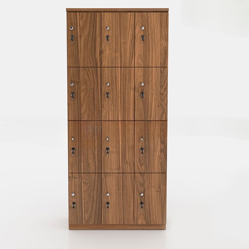 Tủ Locker 12 Cánh Màu Vân Gỗ Tự Nhiên - TLK22