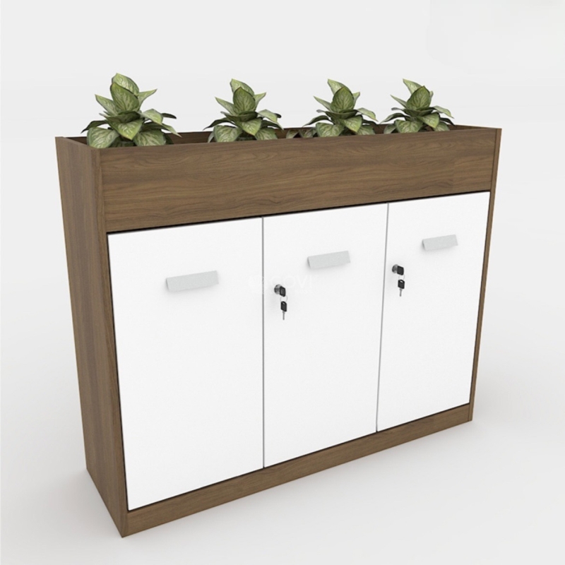 Tủ Tài Liệu Gỗ Trang Trí  Cây Xanh Hiện Đại - THS155