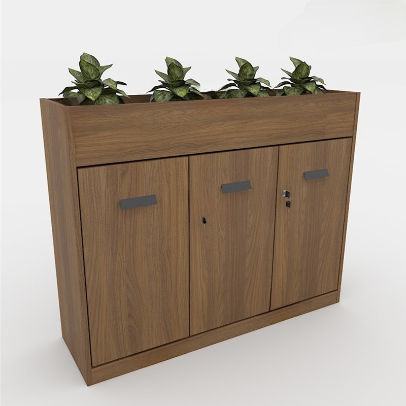 Tủ Tài Liệu Gỗ Trang Trí  Cây Xanh Hiện Đại - THS155