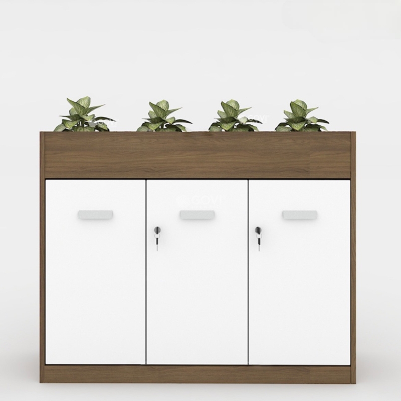 Tủ Tài Liệu Gỗ Trang Trí  Cây Xanh Hiện Đại - THS155