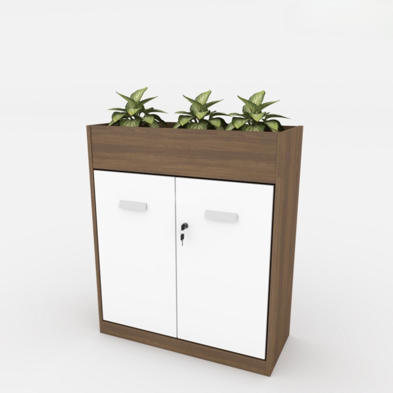 Tủ Tài Liệu Gỗ Trưng Bày Cây Xanh - THS156