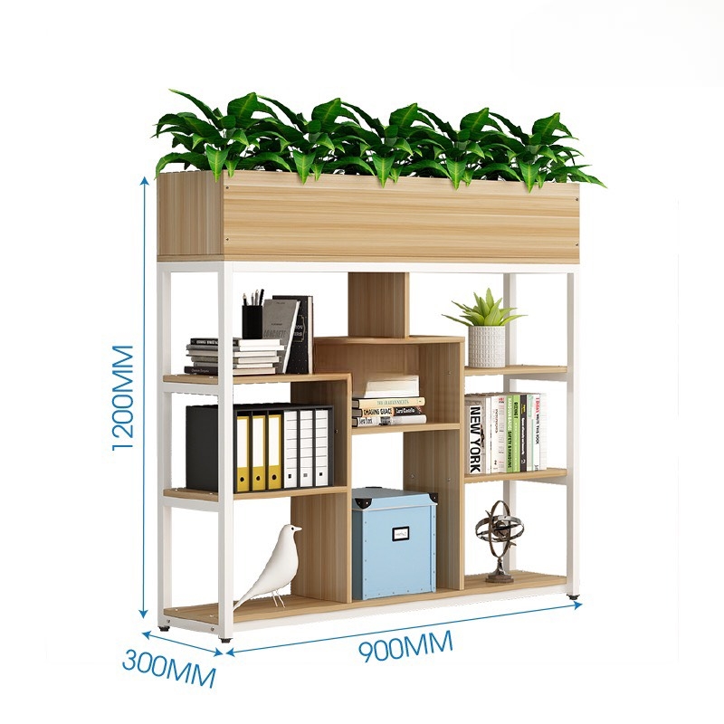 Tủ Tài Liệu Gỗ Dáng Thấp Khung Kệ Sắt  - THS199