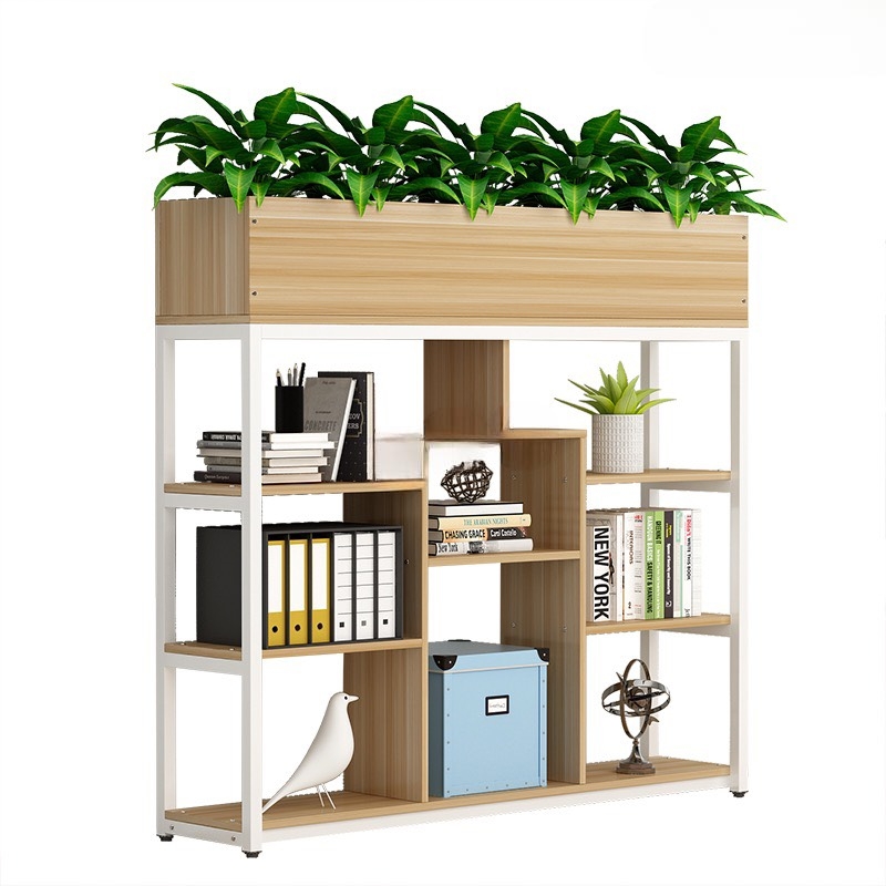 Tủ Tài Liệu Gỗ Dáng Thấp Khung Kệ Sắt  - THS199