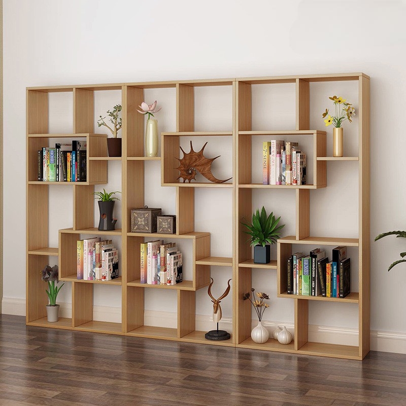 Tủ Văn Phòng Nhiều Kệ Gỗ Trang Trí - THS200