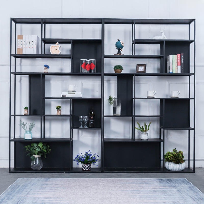Tủ Tài Liệu Gỗ Kệ Trưng Bày Khung Sắt - THS203