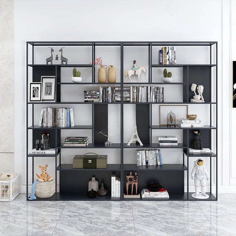 Tủ Tài Liệu Gỗ Kệ Trưng Bày Khung Sắt - THS203