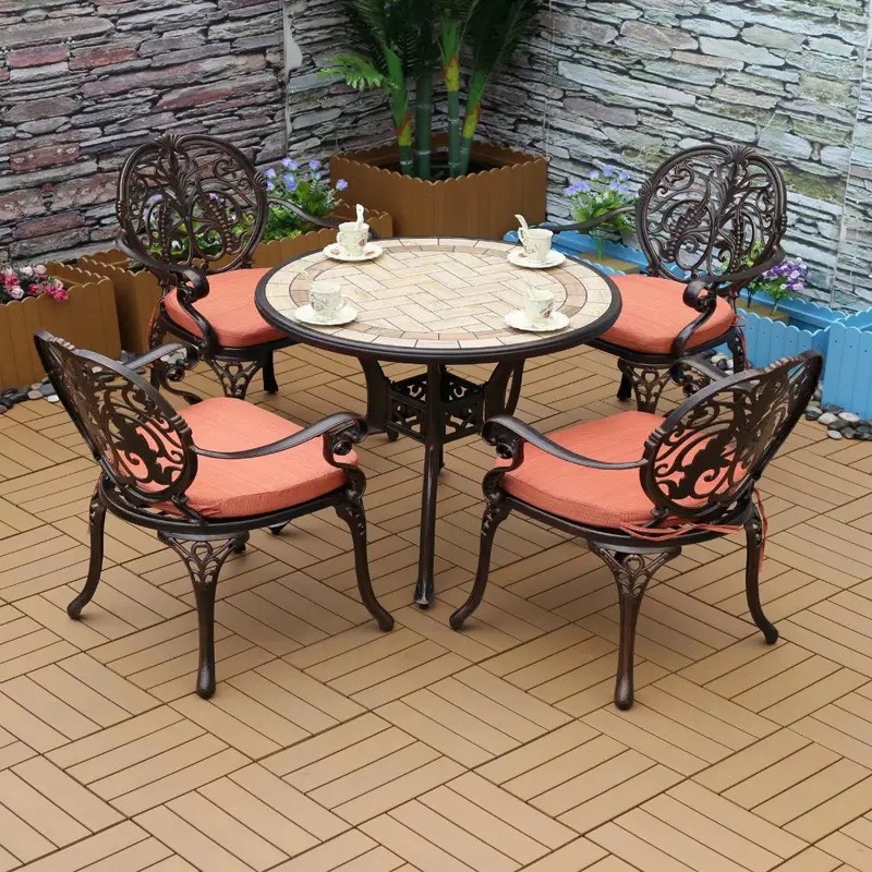 Bàn Nhôm Đúc Sân Vườn Mặt Đá - SV27