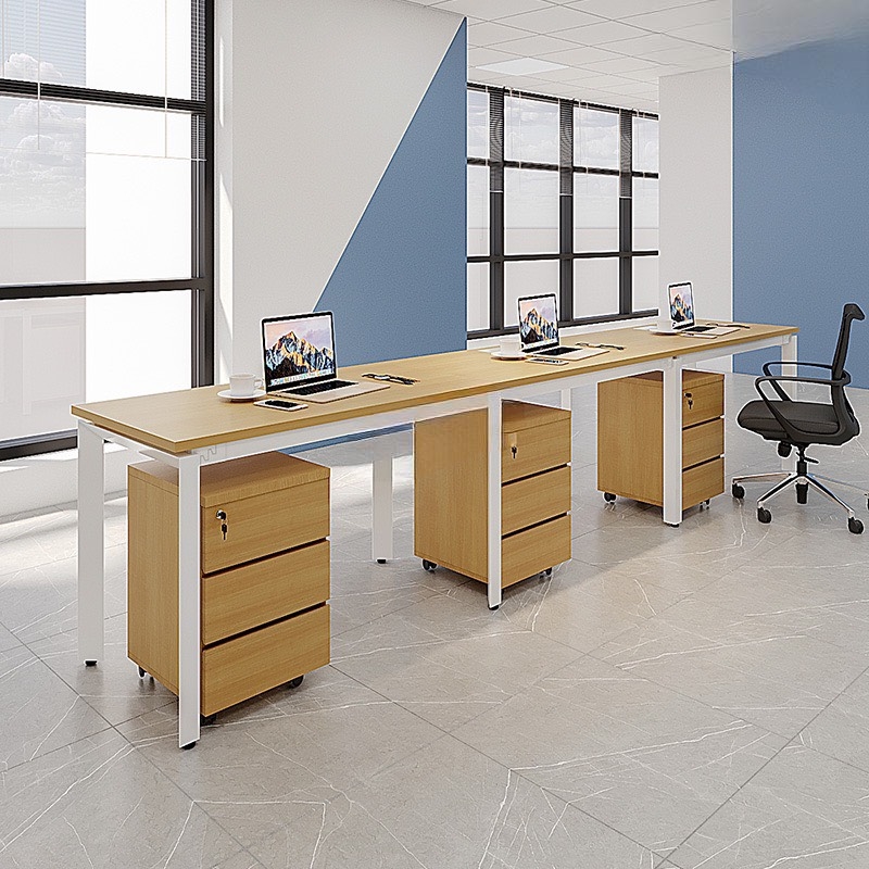 Cụm Bàn Làm Việc 3 Người Chân Sắt Độc Lập - BC11