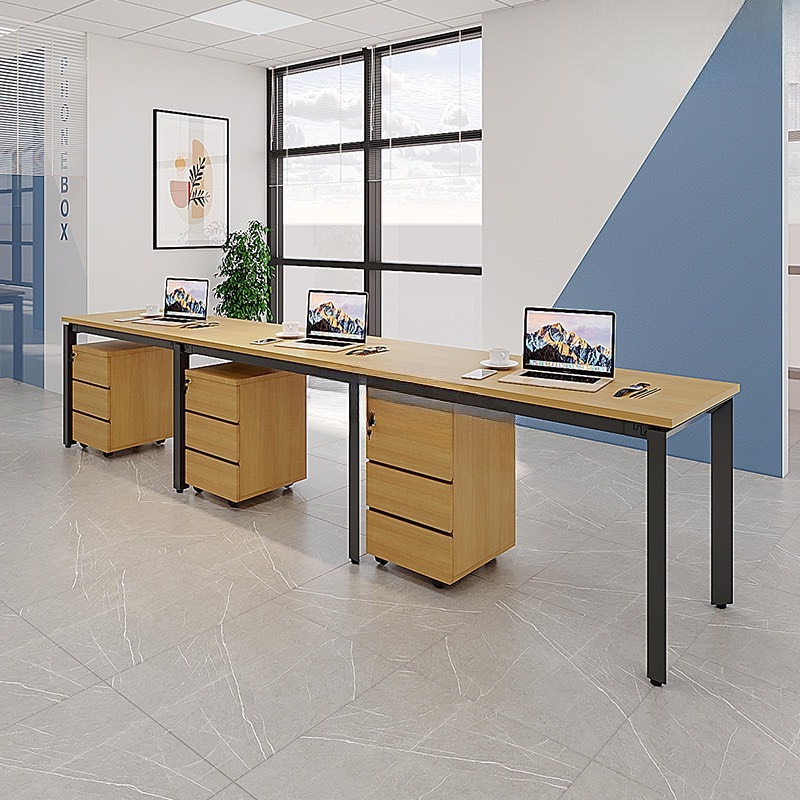 Cụm Bàn Làm Việc 3 Người Chân Sắt Độc Lập - BC11