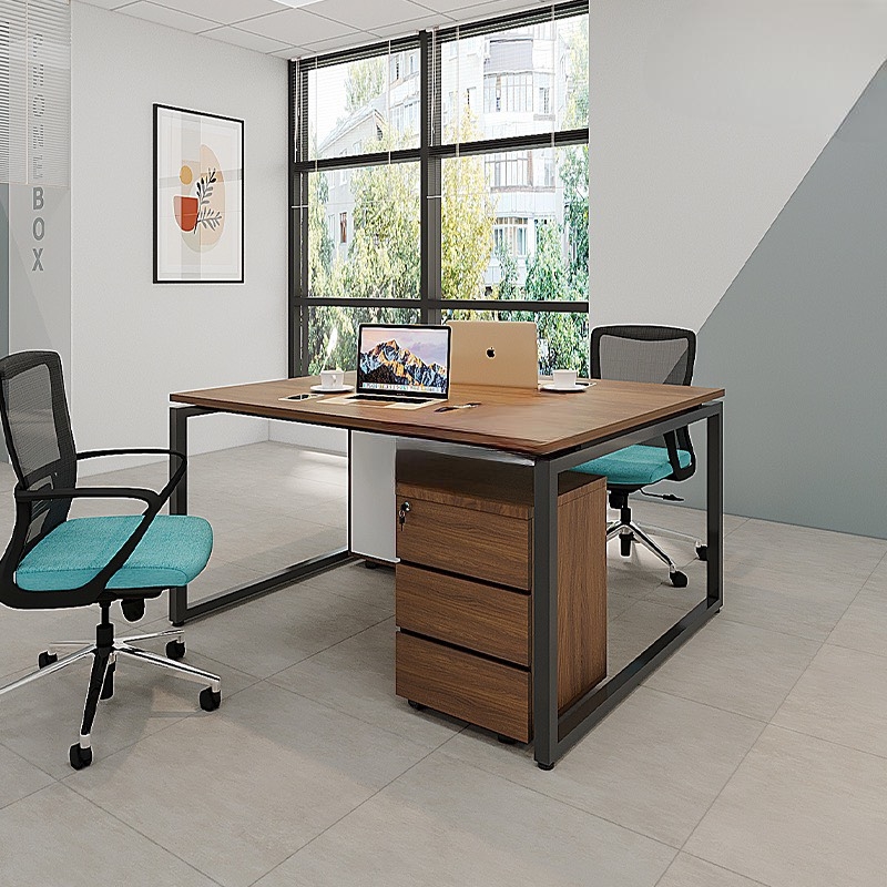 Cụm Bàn Làm Việc 2 Người Chân Sắt - BC7
