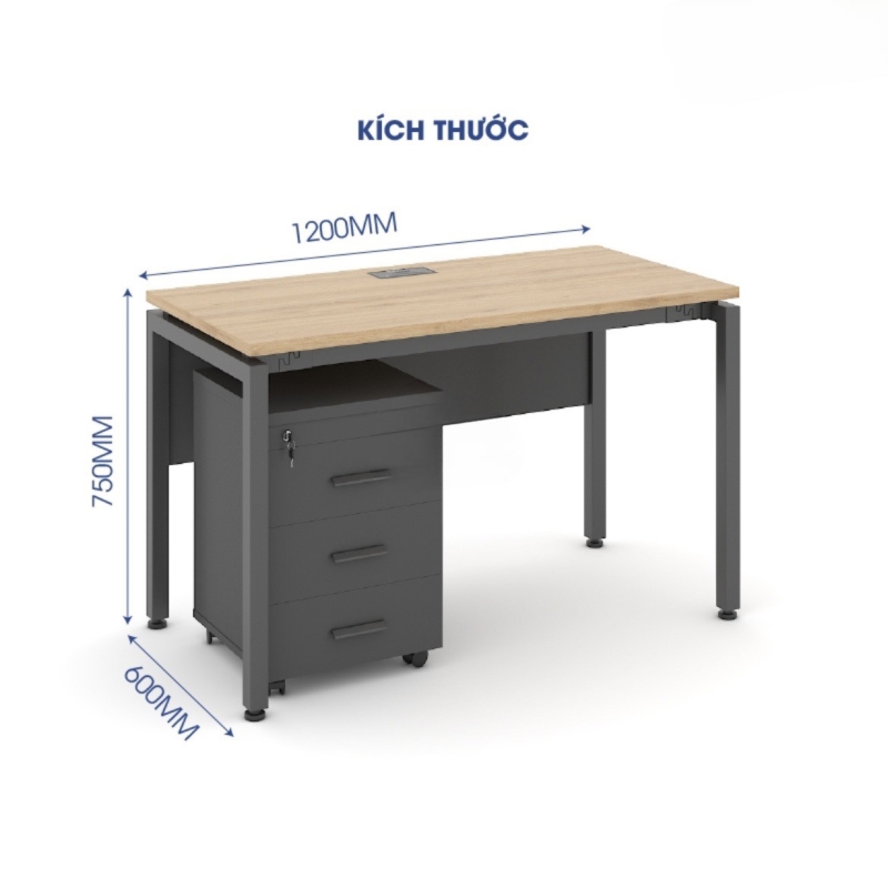 Bàn Làm Việc Có Yếm Chân Độc Lập  - BLV77