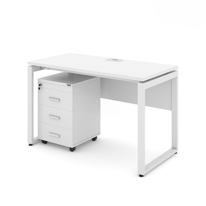 Bàn Làm Việc Chân Sắt Trắng Có Yếm  - BLV72