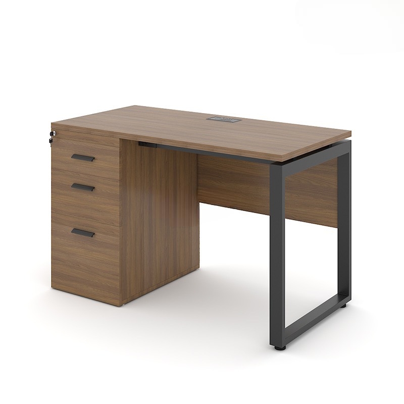 Bàn Làm Việc Gỗ Chân Sắt Liền Hộc - BLV61
