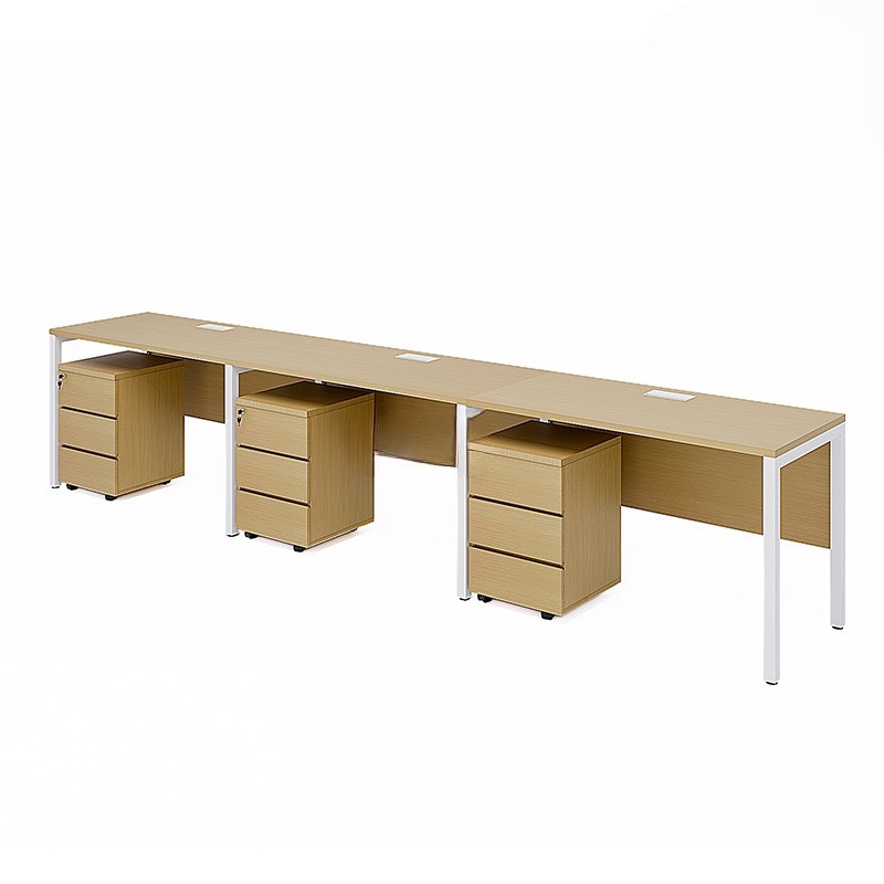 Cụm Bàn Làm Việc 3 Người Chân Sắt Có Yếm - BC5