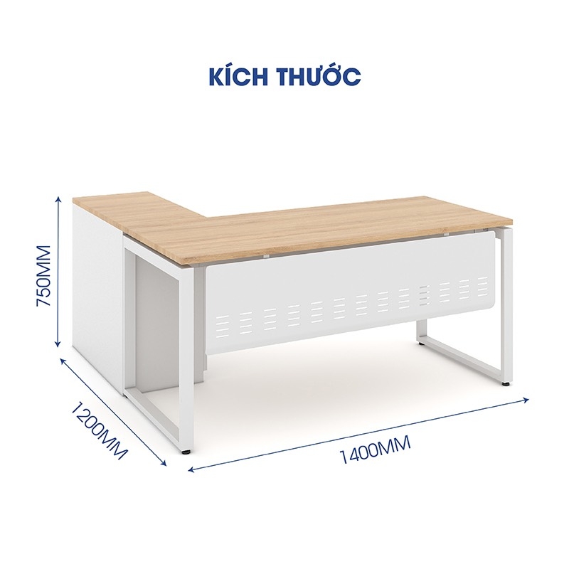 Bàn Làm Việc Góc L Chân Chữ U - BLV23