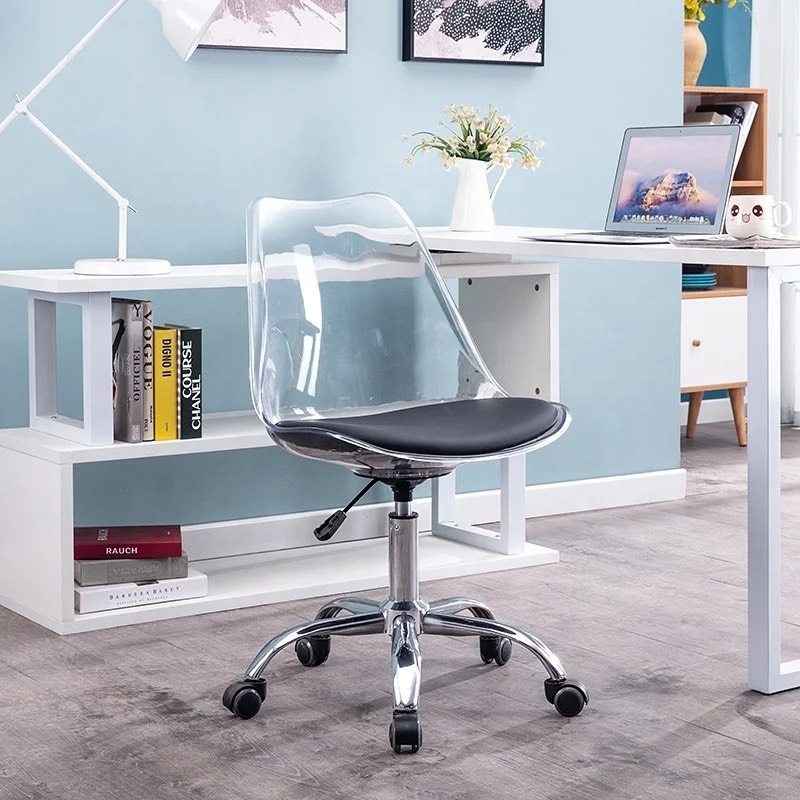 Ghế Cafe Tiếp Khách Emes Chân Xoay Trong Suốt - CF41