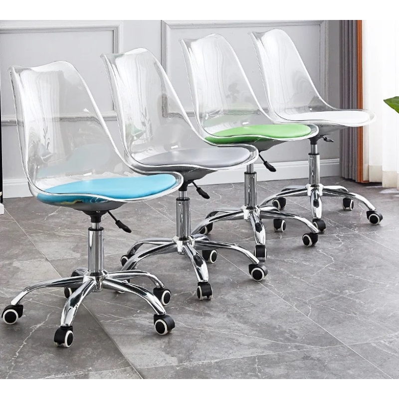 Ghế Cafe Tiếp Khách Emes Chân Xoay Trong Suốt - CF41