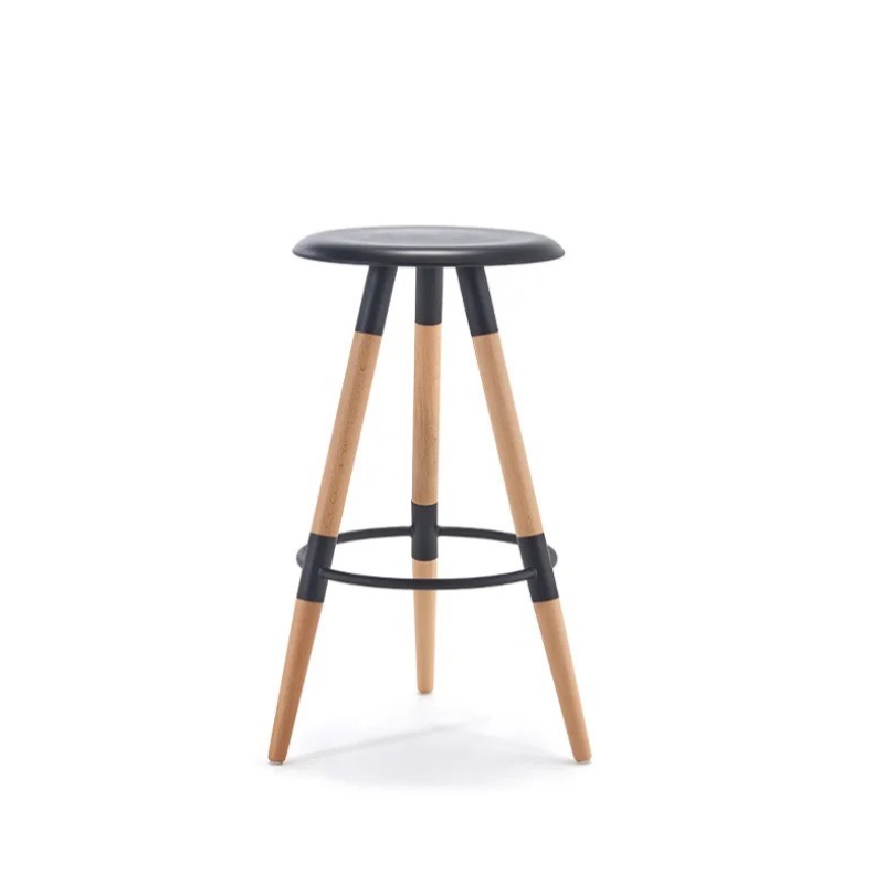 Ghế Bar Mặt Nhựa Chân Gỗ Nhiều Màu - QB12