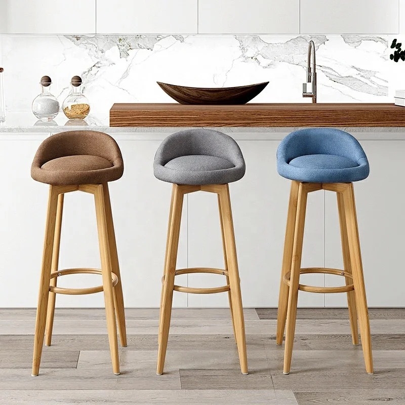 Ghế Bar Chân Sắt Giả Gỗ - QB13