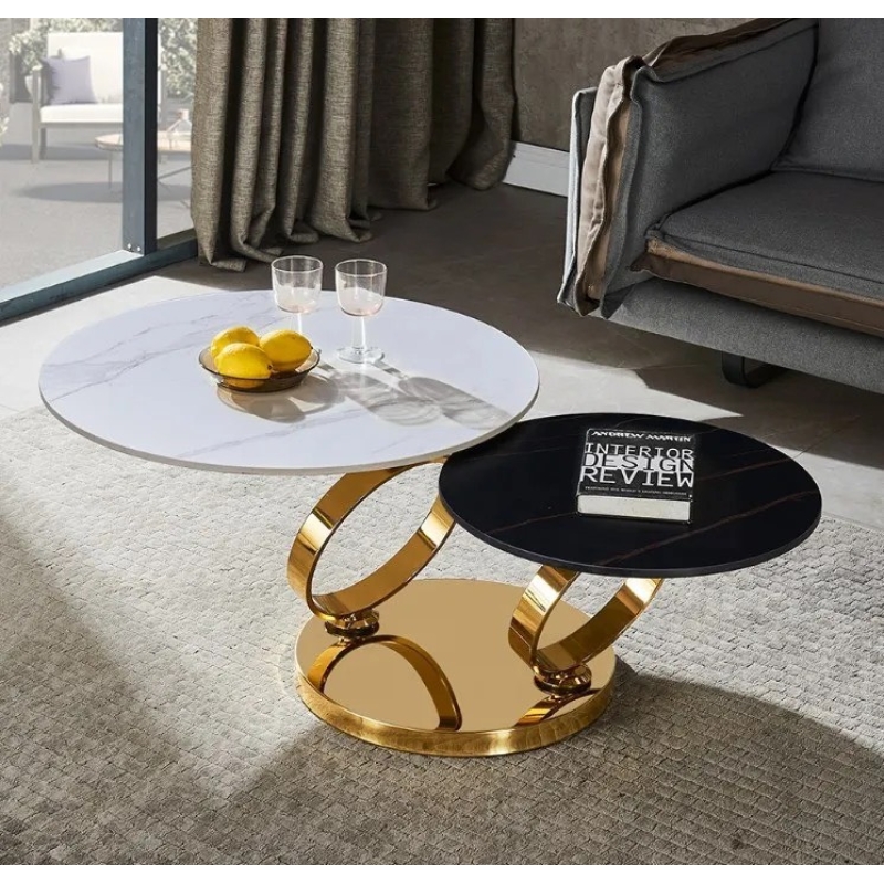 Bàn Trà Sofa Đôi Mặt Đá Phiến Ceramic - BT13