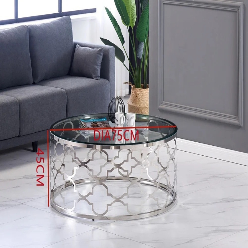 Bàn Trà Sofa Khung Nhôm Hoa Văn - BT17