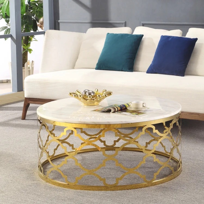 Bàn Trà Sofa Khung Nhôm Hoa Văn - BT17