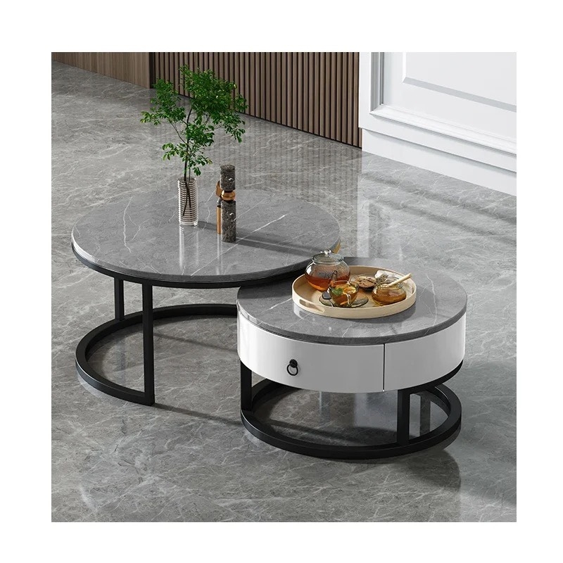 Bàn Trà Sofa Mặt Đá PARADO Chân Sắt Sơn Tĩnh Điện - BT20